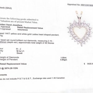 Diamond Heart 1.00ct - Diamond Pendant - Image 3