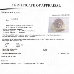 Oval Cluster 0.75ct #160 - Diamond Ring - Image 3