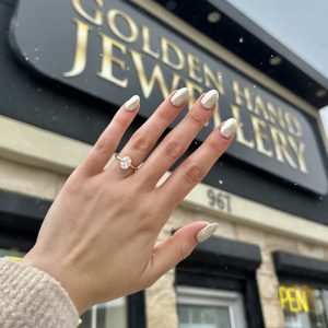 CZ Oval Silver Gold Plated - Silver Ring - Image 3