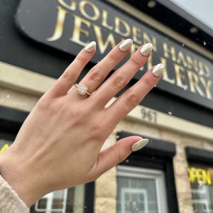 CZ Square Silver Gold Plated - Silver Ring - Image 3