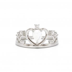 CZ Crown style 2 Silver Ring  - Silver Ring