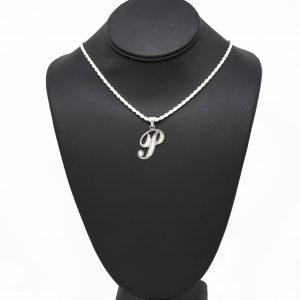 Big Silver Letter P- Silver Pendant