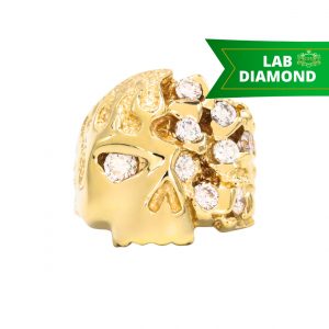 Icy Nugget X Skull 1ct Lab #108- Diamond Nugget Ring