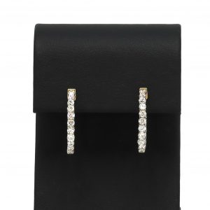 CZ Cluster Hoops Gold Plated - Silver Earrings