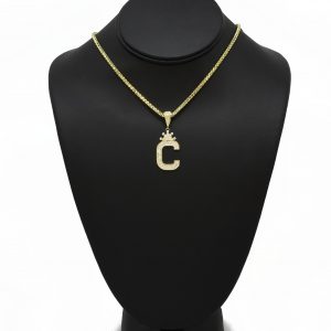 Letter C Crown CZ - Pendant