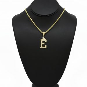 Letter E Crown CZ - Pendant