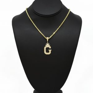 Letter G Crown CZ - Pendant