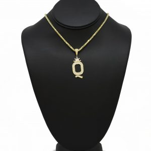Letter Q Crown CZ - Pendant