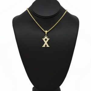 Letter X Crown CZ - Pendant