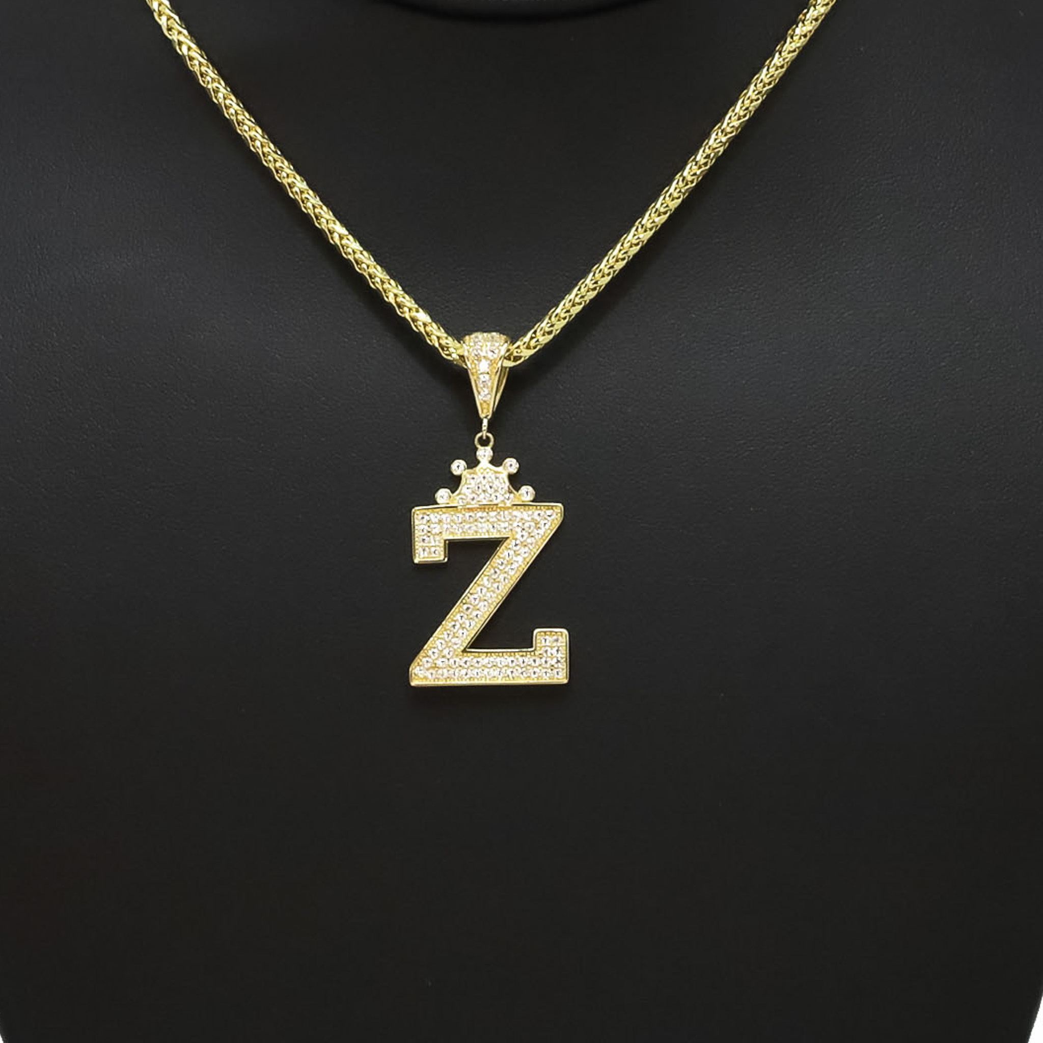 Letter Z Crown CZ - Pendant - Golden Hand Jewellery