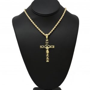Open Nugget Cross With Jesus-pendant