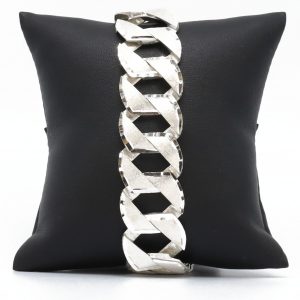 Diamond Cut 21mm 9"- Silver Bracelet