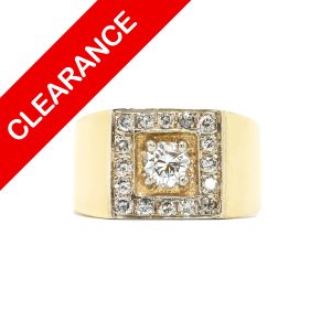 Square Diamond Halo 1.16ct 18k #140- Diamond Ring
