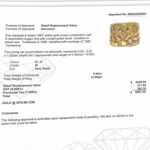 Icy Nugget .60ct #143  - Diamond Nugget Ring - Image 3