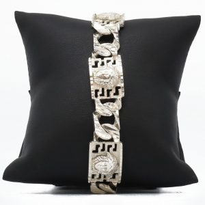 Medusa Multi Diamond Cut 15.5mm 9"- Silver Bracelet