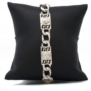 Medusa Multi Diamond Cut 11.5mm 9.5"- Silver Bracelet