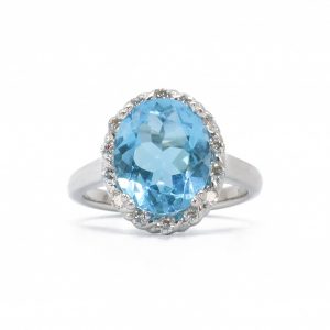 Oval Topaz - Diamond Ring