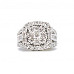 Cluster Square Diamond Ring 4.3ct #130- Diamond Ring
