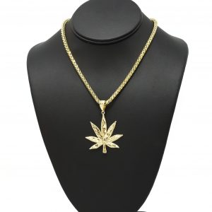 Diamond Cut Weed Leaf- Pendant