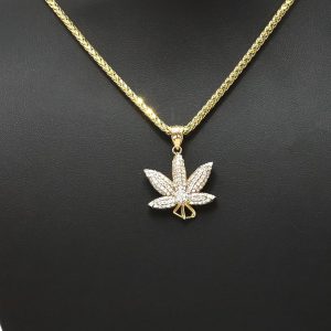 CZ Weed Leaf- Pendant - Image 3