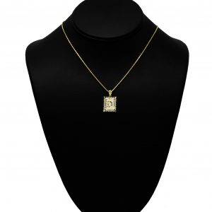 Letter D Square Diamond Cut- Pendant