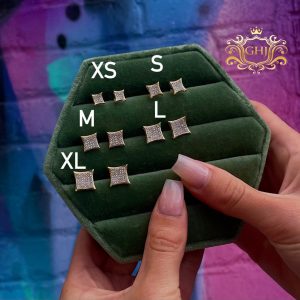 XL Square Clusters 0.33ct- Genuine Diamond Earrings - Image 3