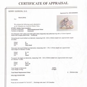 Diagonal Style Diamond Ring .97ct #132- Diamond Ring - Image 3