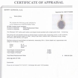 Genuine Oregon Sunstone #104- Diamond Pendant - Image 3