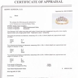 Princess cut diamond ring .86ct 14k #98  - Diamond Ring - Image 3