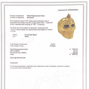 Black Diamond Eyes Skull .47ct #192- Diamond Ring - Image 4