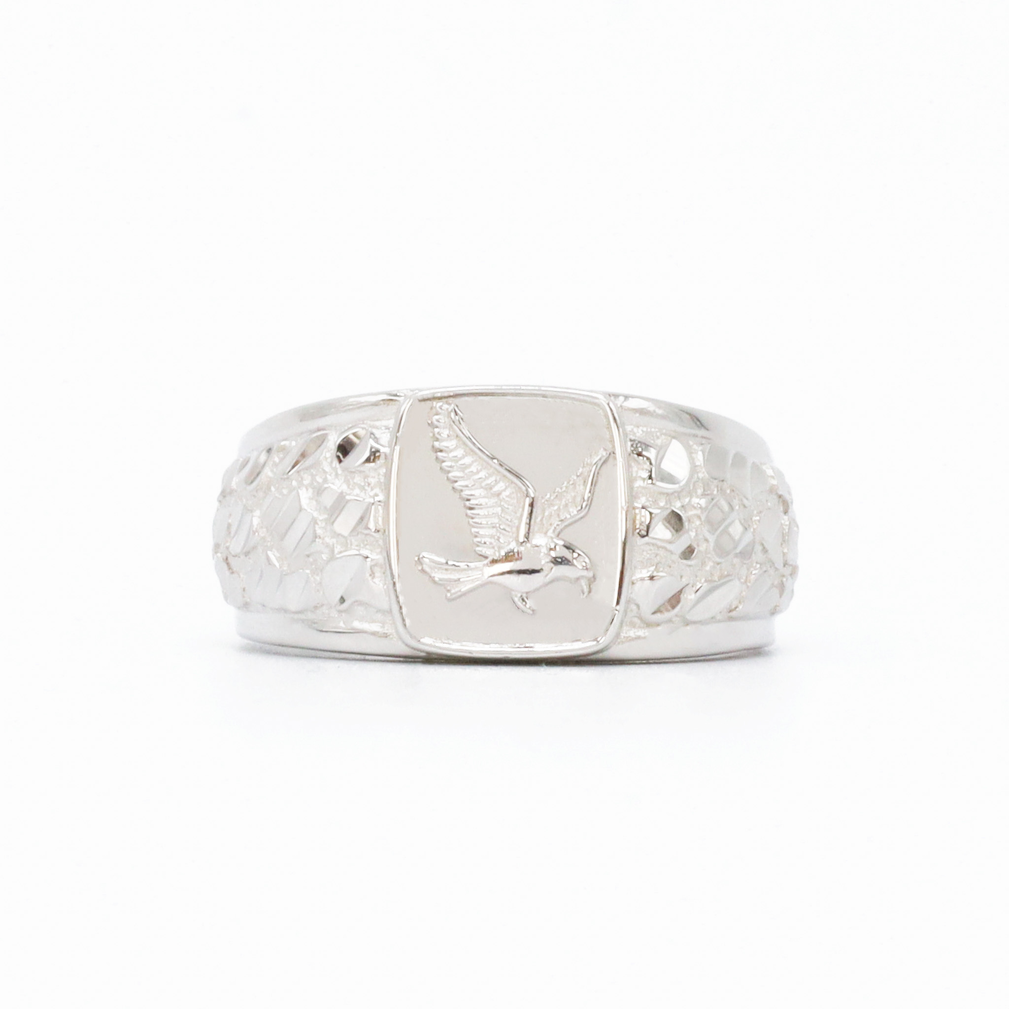 ナゲットリングSilver Nugget X Bird - Silver Nugget Ring - Golden Hand Jewellery