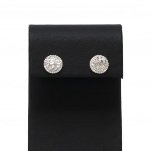 CZ Round Nugget Studs - Silver Earrings