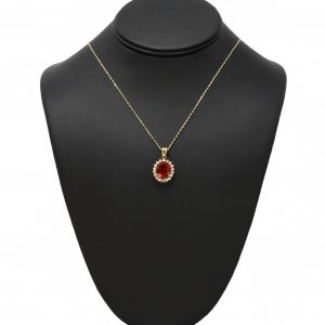 Genuine Oregon Sunstone #104- Diamond Pendant