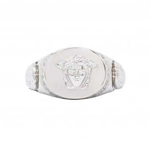 CZ Border Oval Medusa - Silver Ring