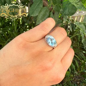 Aquamarine 14k #196 - Diamond Ring - Image 3