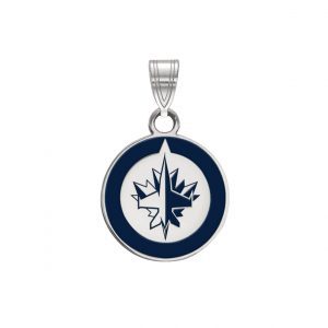 Jets Enamel NHL- Silver Pendant