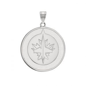 Large Jets NHL- Silver Pendant