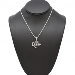 Cz Queen with Crown- Silver Pendant