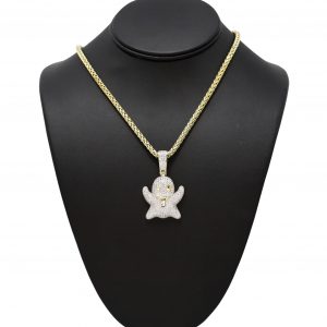 Gold Plated Ghost- Silver Pendant