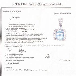 Aquamarine #181- Pendant - Image 3