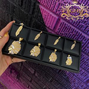 Solid Gold Feather Large - Pendant - Image 3