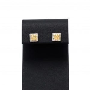 Square Nugget 0.15ct- Genuine Diamond Earrings