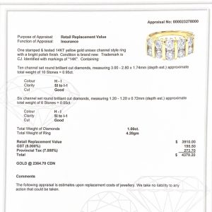 Channel Set 1.00ct 14k #199- Diamond Ring - Image 3