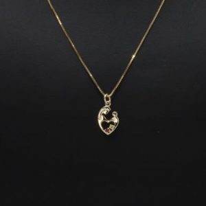 2 Birthstone Heart 10k - Pendant - Image 3