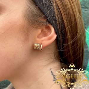 Square Nugget 0.15ct- Genuine Diamond Earrings - Image 3