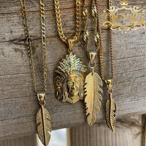 Solid Small Feather10k - Pendant - Image 4