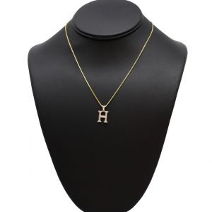 Letter H .11ct 10k- Diamond Pendant