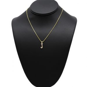 Letter J .08ct 10k- Diamond Pendant