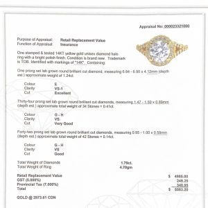 Brilliant Cut Lab 1.79ct #221 - Diamond Ring - Image 3