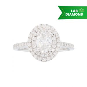 Oval Double Halo Lab 1.1ct #225 - Diamond Ring